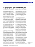 A call for social work resistance to the rollback of socially progressive policies
