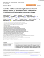 Australian and New Zealand Living Guideline cholesterol‐lowering therapy for people with chronic kidney disease (CARI Guidelines): Reducing the evidence‐practice gap