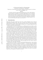 A Fractional Model for Earthquakes