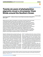 Twenty-six years of phytoplankton pigments reveal a circumpolar Class Divide around the Southern Ocean
