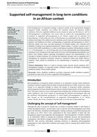 Supported self-management in long-term conditions in an African context