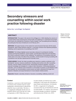 Secondary stressors and counselling within social work practice following disaster