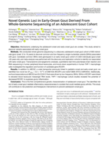 Novel genetic loci in early‐onset gout derived from whole genome sequencing of an adolescent gout cohort