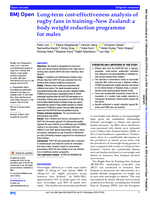 Long-term cost-effectiveness analysis of rugby fans in training–New Zealand: a body weight reduction programme for males