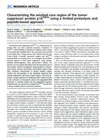 Characterizing the amyloid core region of the tumor suppressor protein p16INK4a using a limited proteolysis and peptide-based approach