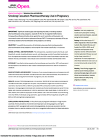 Smoking Cessation Pharmacotherapy Use in Pregnancy