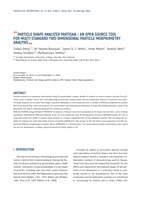 Particle Shape Analyzer Partisan - An Open Source Tool For Multi- Standard Two-Dimensional Particle Morphometry Analysis