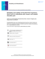 Reliability and validity of the Brief Pain Inventory-Short Form in individuals with rotator cuff-related shoulder pain