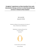 Caregivers’ experiences as they transition from early intervention therapy services to school-based therapy services in Aotearoa New Zealand