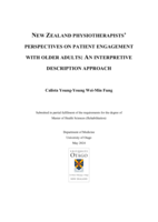New Zealand physiotherapists' perspectives on patient engagement with older adults: An interpretive description approach