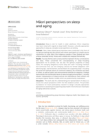 Māori perspectives on sleep and aging