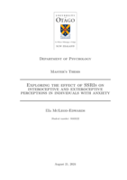 Exploring the effect of SSRIs on interoceptive and exteroceptive perceptions in individuals with anxiety