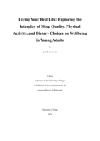 Living your best life: Exploring the interplay of sleep quality, physical activity, and dietary choices on wellbeing in young adults
