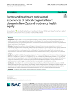 Parent and healthcare professional experiences of critical congenital heart disease in New Zealand to advance health equity