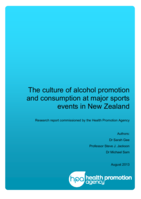 The culture of alcohol promotion and consumption at major sports events in New Zealand: Research report commissioned by the Health Promotion Agency