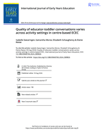Quality of educator-toddler conversations varies across activity settings in centre-based ECEC