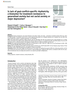 Is lack of goal-conflict-specific rhythmicity a biomarker for treatment resistance in generalised anxiety but not social anxiety or major depression?