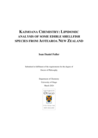 Kaimoana chemistry: Lipidomic analysis of some edible shellfish species from Aotearoa New Zealand