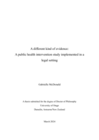 A different kind of evidence:  A public health intervention study implemented in a legal setting