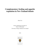 Complementary feeding and appetite regulation in New Zealand infants