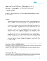 Applying Human Rights and Reducing Coercion in Psychiatry following Service User-Led Education: A Qualitative Study