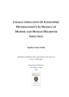 Characterisation of eosinophil heterogeneity in models of murine and human helminth infection