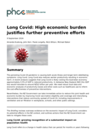 Long Covid: High economic burden justifies further preventive efforts