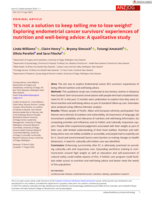 ‘It's not a solution to keep telling me to lose weight!’ Exploring endometrial cancer survivors’ experiences of nutrition and well‐being advice: A qualitative study