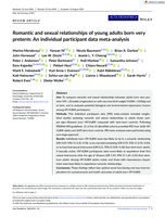 Romantic and sexual relationships of young adults born very preterm: An individual participant data meta‐analysis
