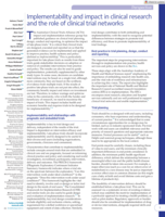 Implementability and impact in clinical research and the role of clinical trial networks