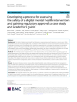 Developing a process for assessing the safety of a digital mental health intervention and gaining regulatory approval: a case study and academic’s guide