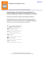 Characteristics of harmful sexual behaviour in autistic adolescent males as compared to controls
