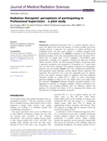 Radiation therapists' perceptions of participating in Professional Supervision – a pilot study