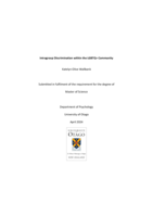 Intragroup Discrimination within the LGBTQ+ Community