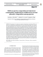 Shifts in species composition in kelp forest communities: implications of differences in total phenolic composition among species