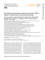The Southern Ocean Freshwater Input from Antarctica (SOFIA) Initiative: scientific objectives and experimental design