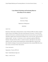 Cause-Related Marketing and Purchasing Behavior in the Home Service Industry