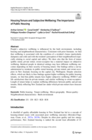 Housing Tenure and Subjective Wellbeing: The Importance of Public Housing