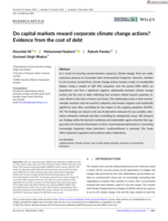 Do capital markets reward corporate climate change actions? Evidence from the cost of debt