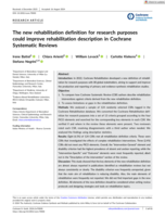 The new rehabilitation definition for research purposes could improve rehabilitation description in Cochrane Systematic Reviews