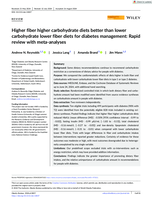 Higher fiber higher carbohydrate diets better than lower carbohydrate lower fiber diets for diabetes management: Rapid review with meta-analyses