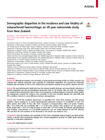 Demographic disparities in the incidence and case fatality of subarachnoid haemorrhage: an 18-year nationwide study from New Zealand