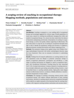 A scoping review of coaching in occupational therapy: Mapping methods, populations and outcomes