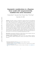 Asymptotic considerations in a Bayesian linear model with nonparametrically modelled time series innovations