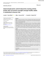 Improved Glycemic Control Induced By Evening Activity Breaks Does Not Persist Overnight Amongst Healthy Adults: A randomized crossover trial