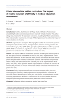 Ethnic bias and the hidden curriculum: The impact of routine inclusion of ethnicity in medical education assessment