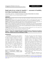 Rapid point-of-care testing for hepatitis C - assessment of feasibility, knowledge of participants and outcomes