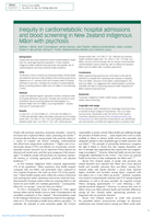 Inequity in cardiometabolic hospital admissions and blood screening in New Zealand Indigenous Māori with psychosis