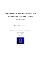 Decontamination of mycotoxins in rice by sustainable food processing techniques