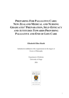 Preparing for palliative care: New Zealand medical and nursing graduates' preparation, self-efficacy and attitudes towards providing palliative and end of life care